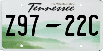 TN license plate Z9722C