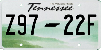 TN license plate Z9722F
