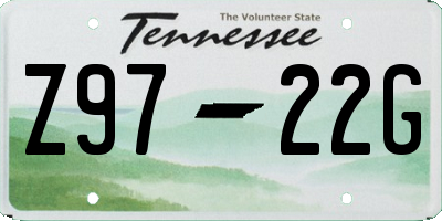 TN license plate Z9722G