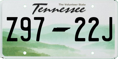 TN license plate Z9722J