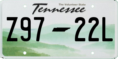 TN license plate Z9722L
