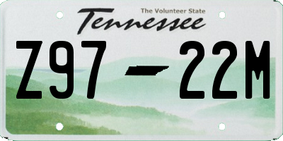 TN license plate Z9722M