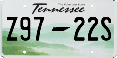 TN license plate Z9722S