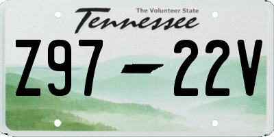 TN license plate Z9722V