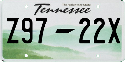 TN license plate Z9722X