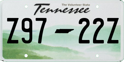 TN license plate Z9722Z