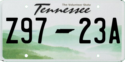 TN license plate Z9723A