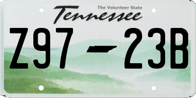 TN license plate Z9723B