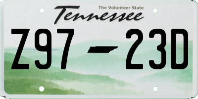 TN license plate Z9723D