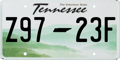 TN license plate Z9723F