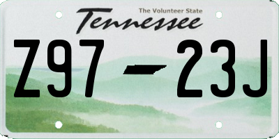 TN license plate Z9723J