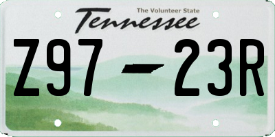 TN license plate Z9723R