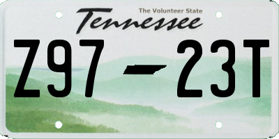 TN license plate Z9723T