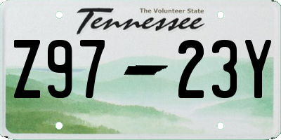 TN license plate Z9723Y