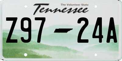 TN license plate Z9724A