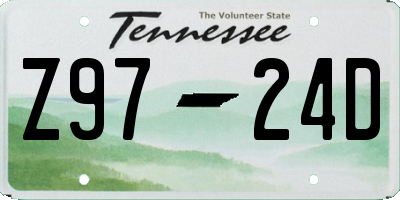 TN license plate Z9724D