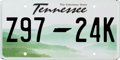 TN license plate Z9724K