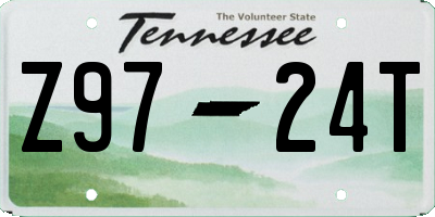 TN license plate Z9724T