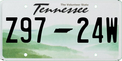 TN license plate Z9724W