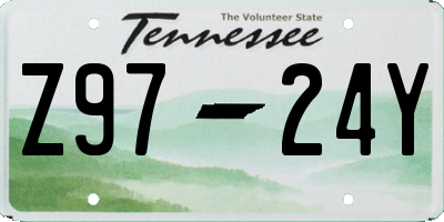 TN license plate Z9724Y