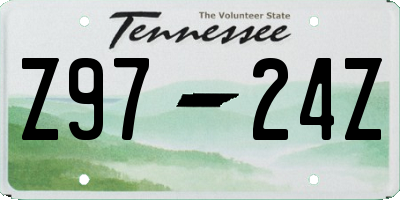 TN license plate Z9724Z