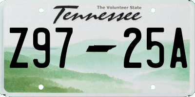 TN license plate Z9725A
