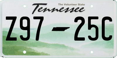 TN license plate Z9725C