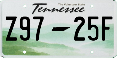 TN license plate Z9725F