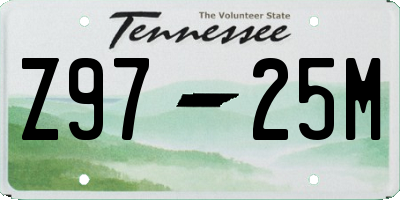 TN license plate Z9725M