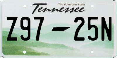 TN license plate Z9725N