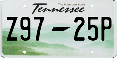 TN license plate Z9725P