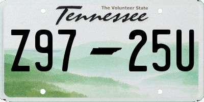 TN license plate Z9725U