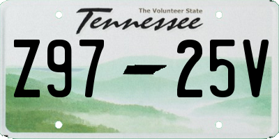 TN license plate Z9725V