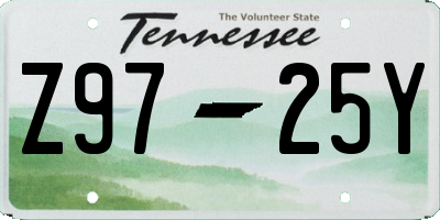 TN license plate Z9725Y