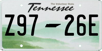 TN license plate Z9726E