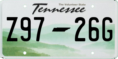 TN license plate Z9726G