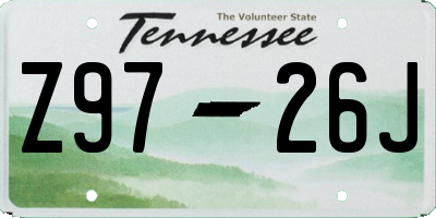 TN license plate Z9726J