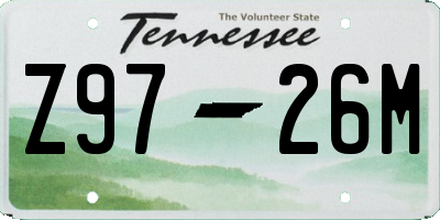 TN license plate Z9726M