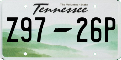 TN license plate Z9726P