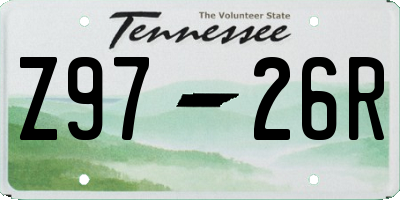 TN license plate Z9726R