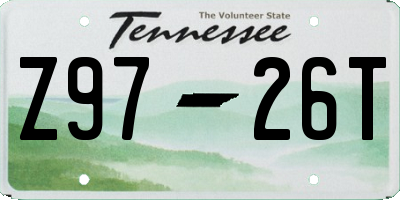 TN license plate Z9726T