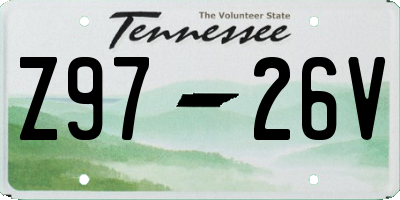 TN license plate Z9726V