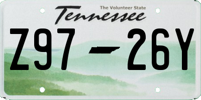 TN license plate Z9726Y