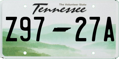 TN license plate Z9727A