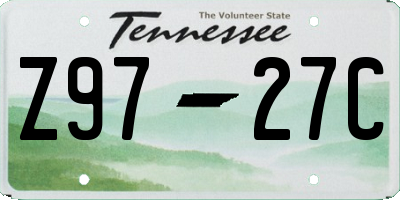 TN license plate Z9727C