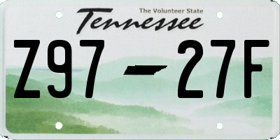 TN license plate Z9727F
