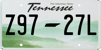 TN license plate Z9727L