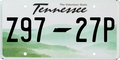 TN license plate Z9727P