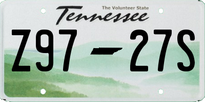 TN license plate Z9727S