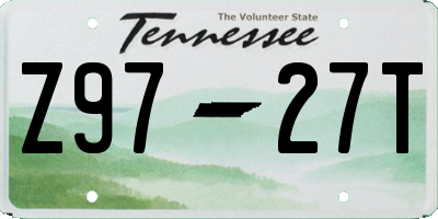 TN license plate Z9727T